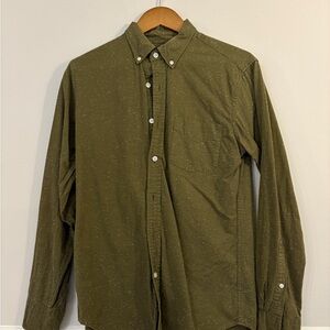 J. Crew Olive Speckled Button Down Shirt